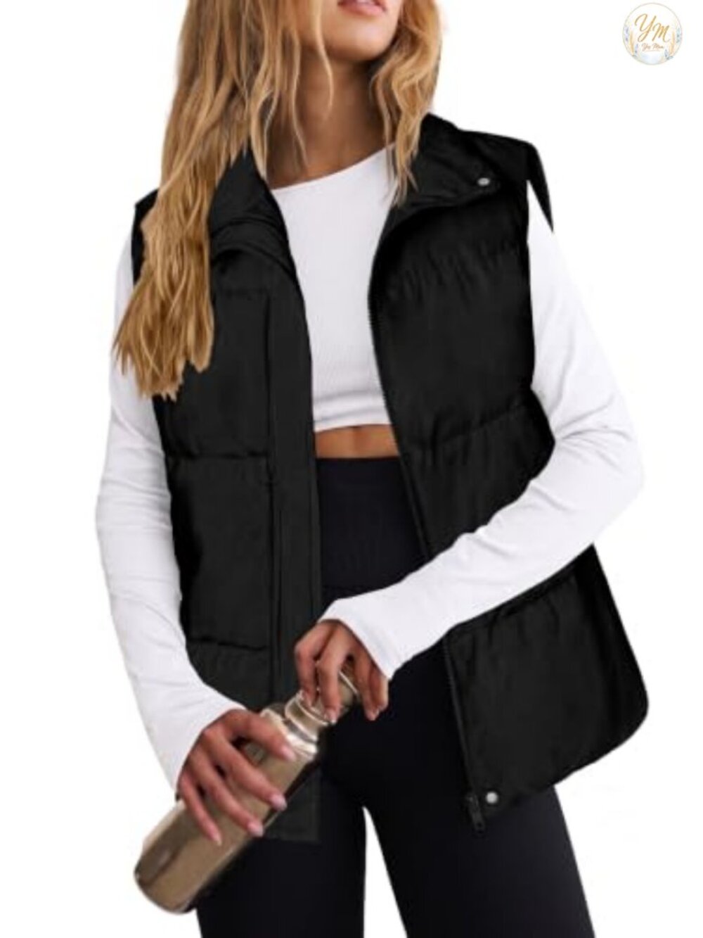 Zeagoo Women's Puffer Vest Lightweight Sleeveless Zip Up Padded Outerwear with